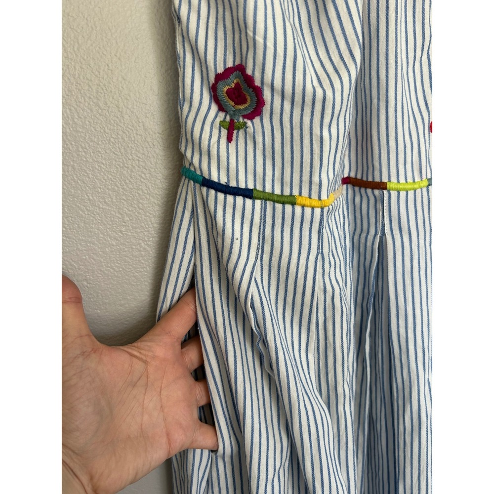 NWT Derhy Paris 100% Cotton Embroidered Halter Midi Dress M Open Back Boho - Picture 7 of 15